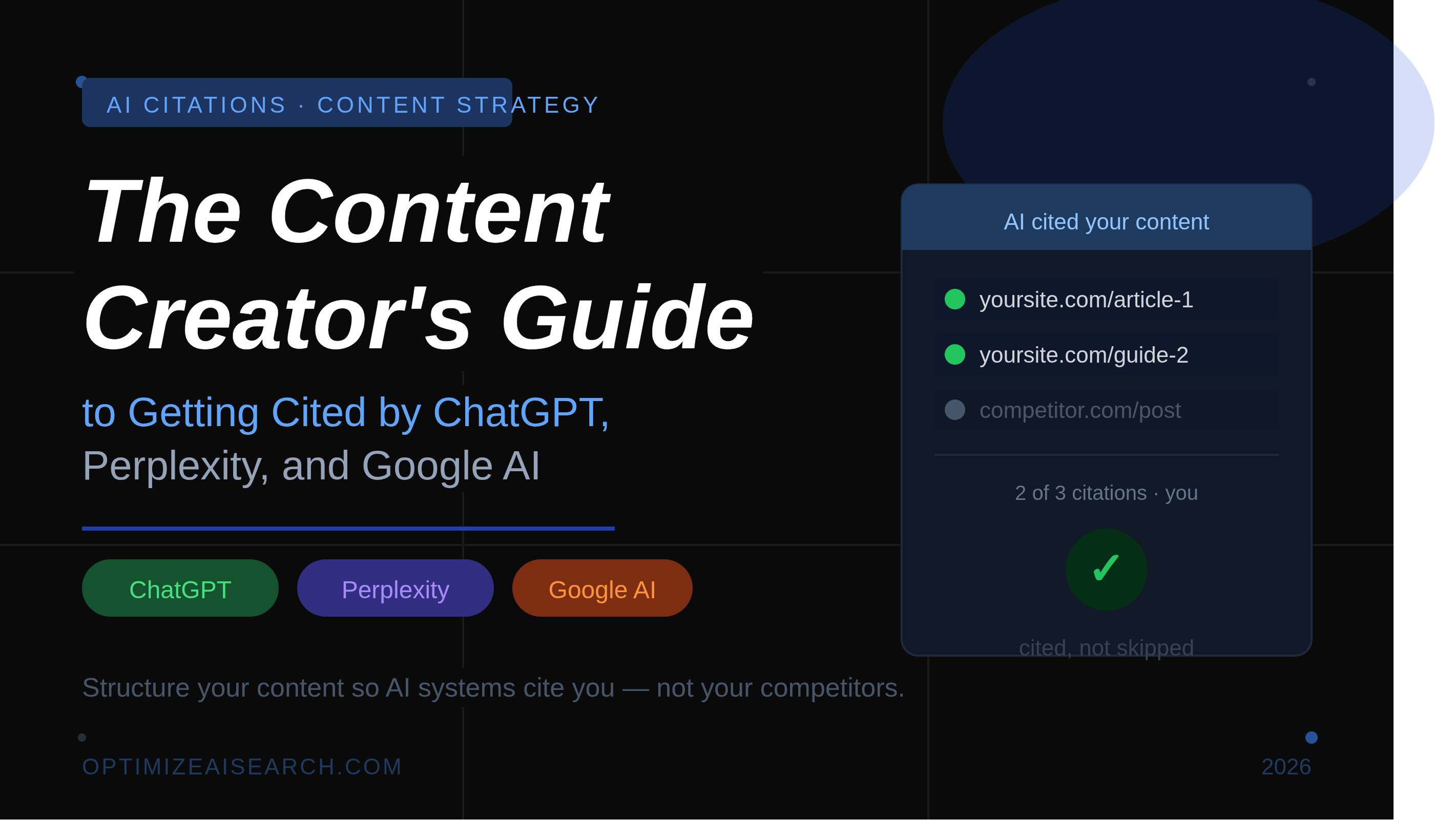 The Content Creator's Guide to Getting Cited by ChatGPT, Perplexity, and Google AI